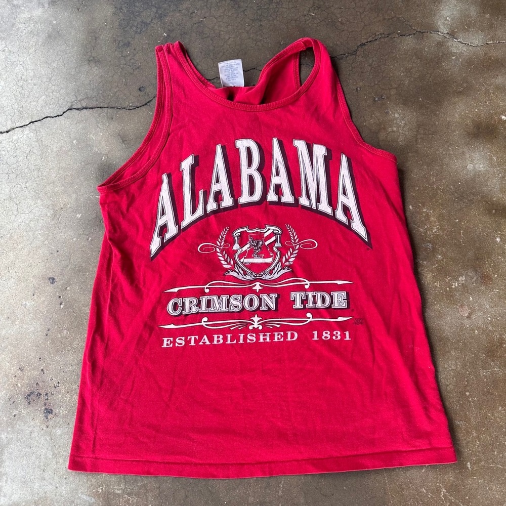 Delta Tank Top Mens M Red Fair Alabama Crimson Tide Vintage Sleeveless Tee